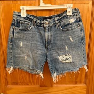 Lucky Brand Blue Distressed Jean Boyfriend Shorts